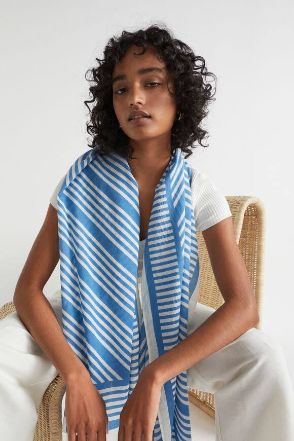 Line Work Scarf  Soft Cobalt  hi-res