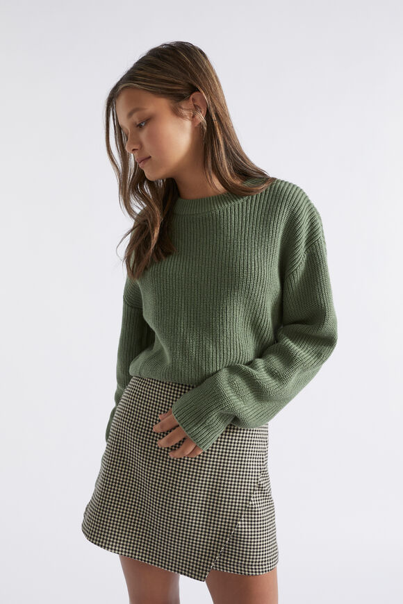 Crop Relaxed Knit  Khaki  hi-res