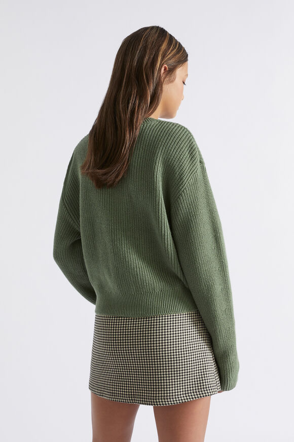 Crop Relaxed Knit  Khaki  hi-res