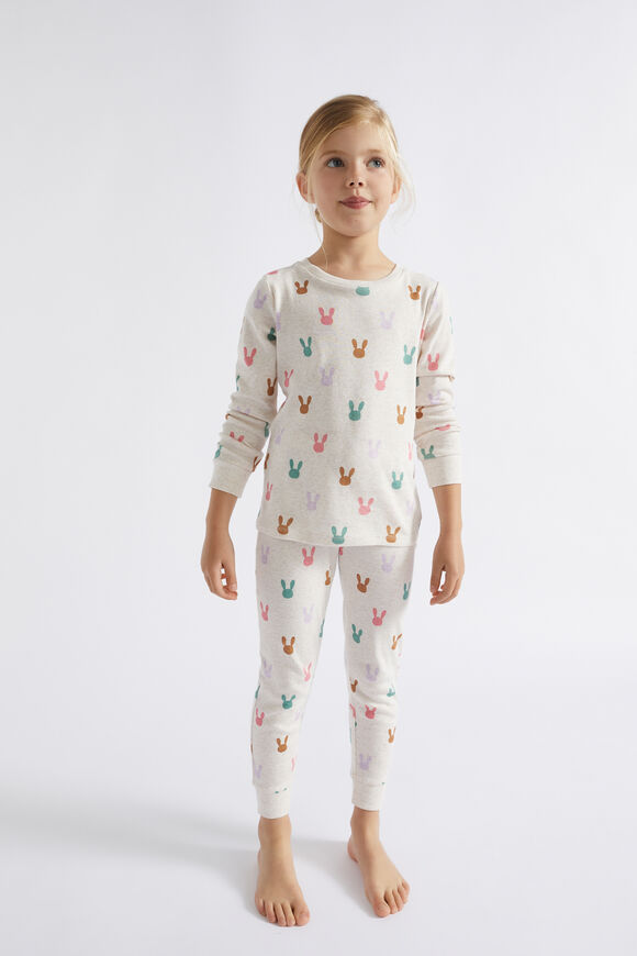 Mini Bunny Pyjama  Oat Marle  hi-res