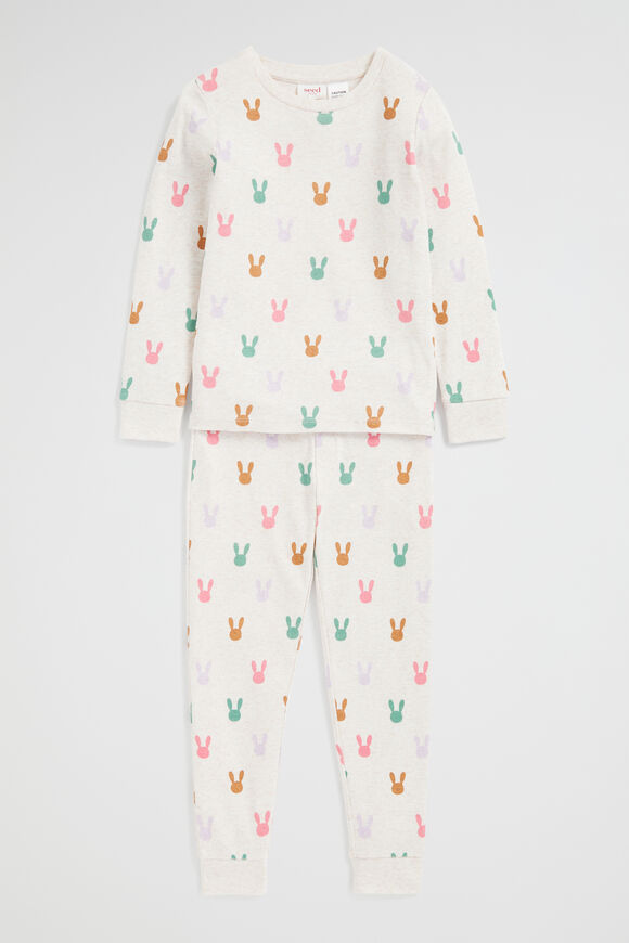 Mini Bunny Pyjama  Oat Marle  hi-res