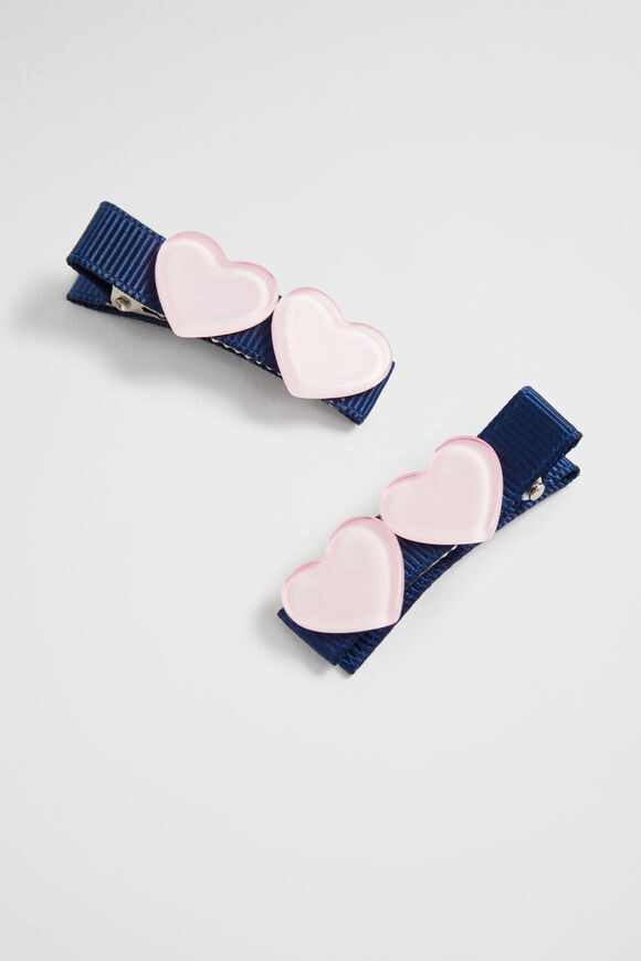 Heart Duck Clips  Dusty Rose  hi-res