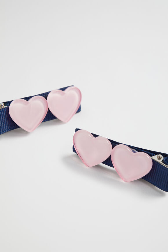 Heart Duck Clips  Dusty Rose  hi-res