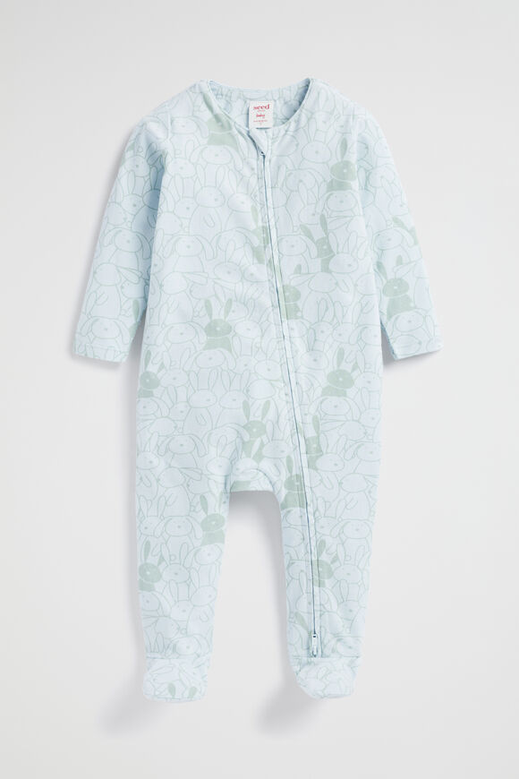 Peekaboo Bunny Zipsuit  Ice Blue  hi-res