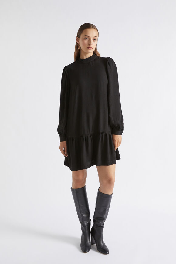 Textured Mini Dress  Black  hi-res