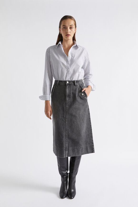 Denim Midi Skirt  Graphite Denim  hi-res