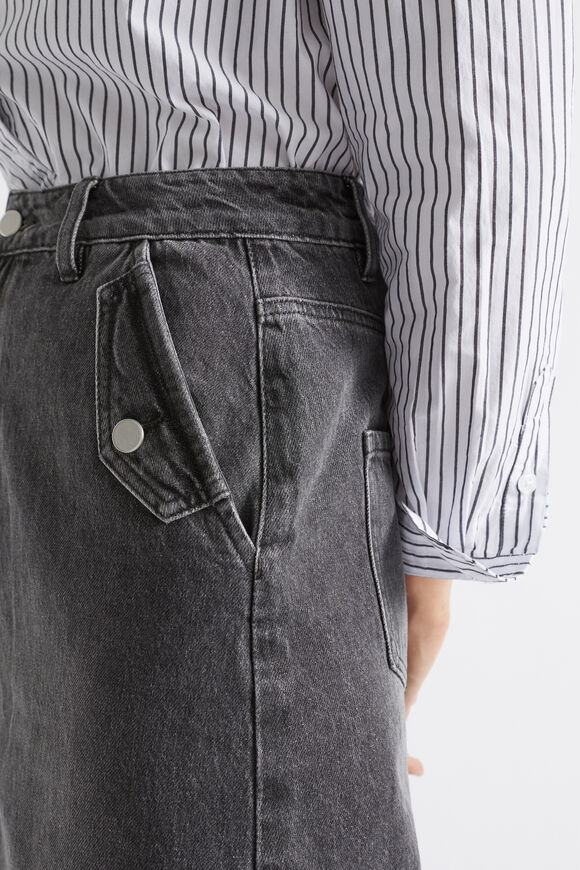 Denim Midi Skirt  Graphite Denim  hi-res
