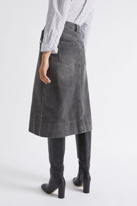 Denim Midi Skirt  Graphite Denim  hi-res
