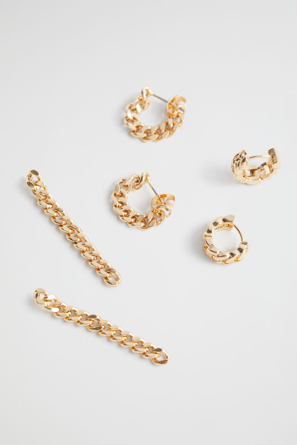 Chain Earring Pack  Gold  hi-res