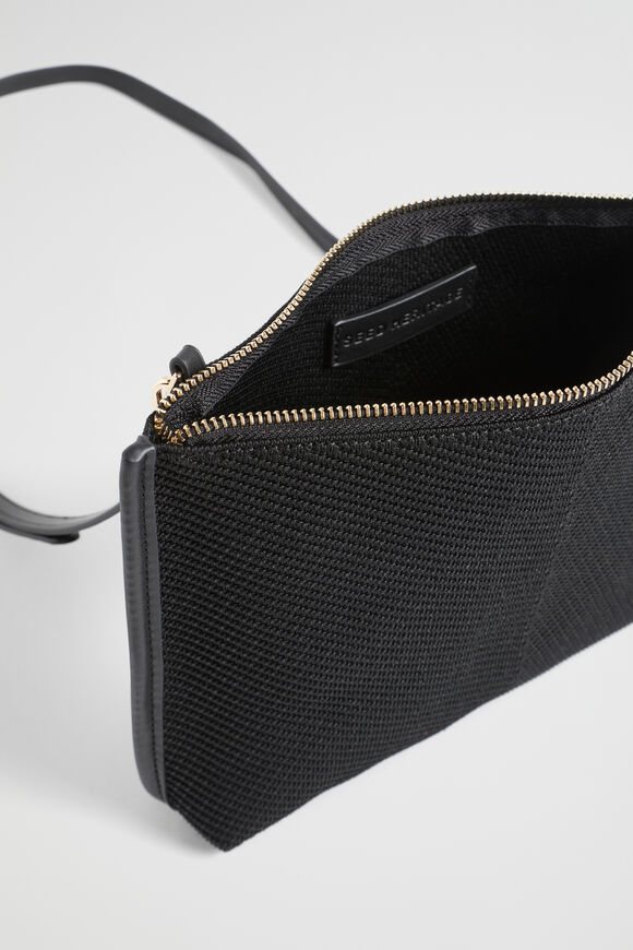 Knitted Crossbody Bag  Black  hi-res