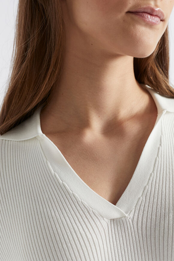 Collar Rib Knit  Cream  hi-res