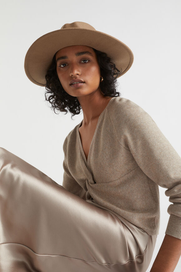 Wide Brim Wool Fedora  Deep Brass  hi-res
