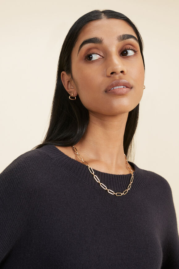 Relaxed Knit Sweater  Deep Navy  hi-res