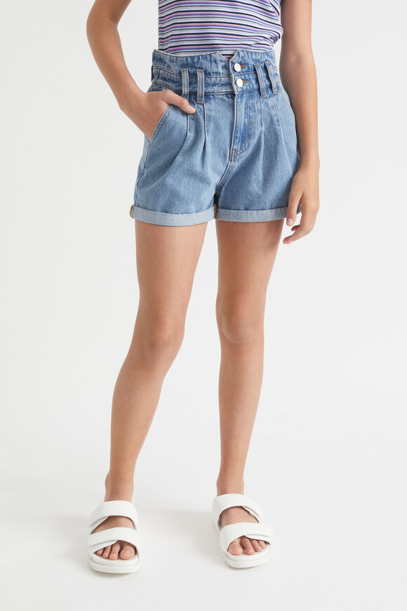 Paperbag Denim Short  Bright Sky  hi-res