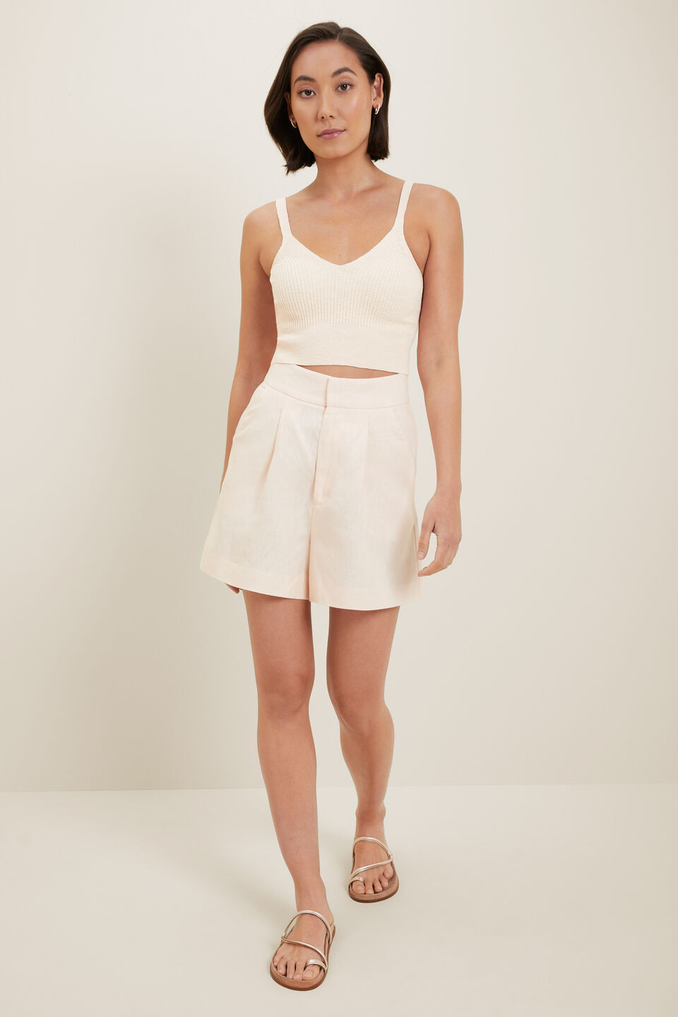 Boucle Knit Crop Top  Pale Blossom