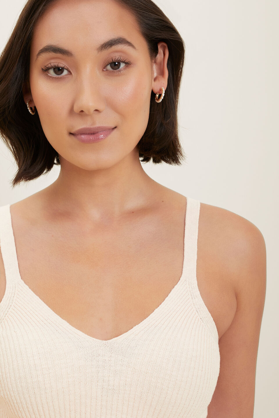 Boucle Knit Crop Top  Pale Blossom