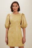 Vegan Leather Puff Sleeve Mini Dress  Fawn  hi-res