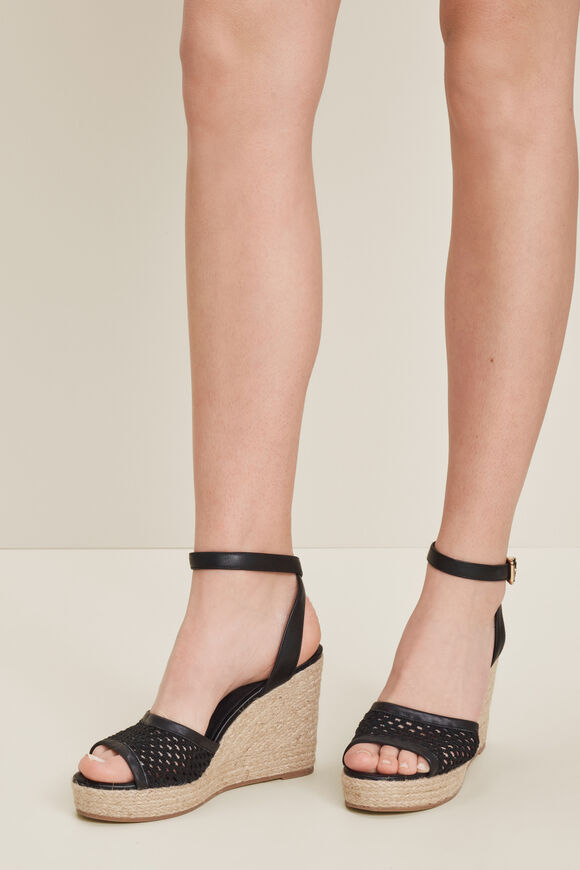 Vivian Wedge Espadrille  Black  hi-res