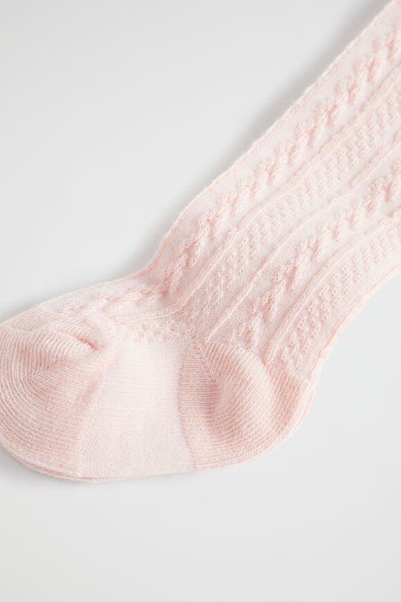 Cable Knit Tights  Dusty Rose  hi-res