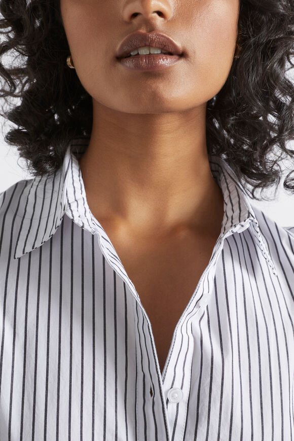 Poplin Button Down Shirt  Black Stripe  hi-res