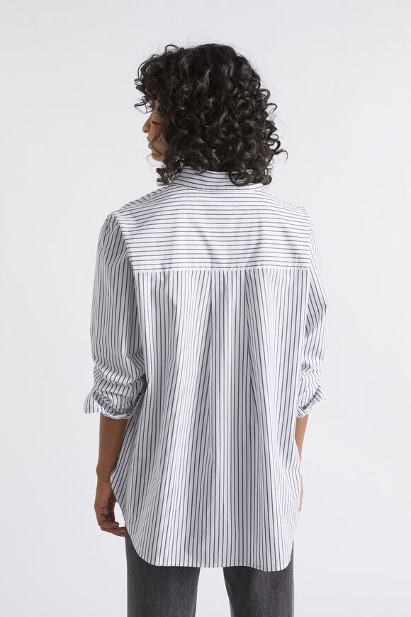Poplin Button Down Shirt  Black Stripe  hi-res