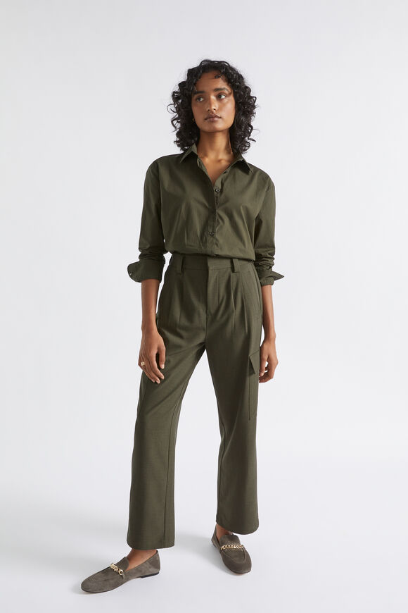 Poplin Button Down Shirt  Dark Fern  hi-res