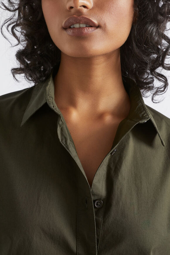 Poplin Button Down Shirt  Dark Fern  hi-res