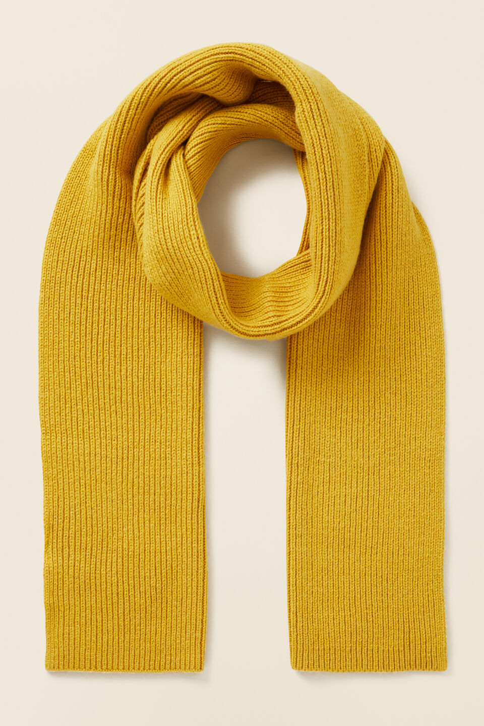 Rib Knit Scarf  Turmeric