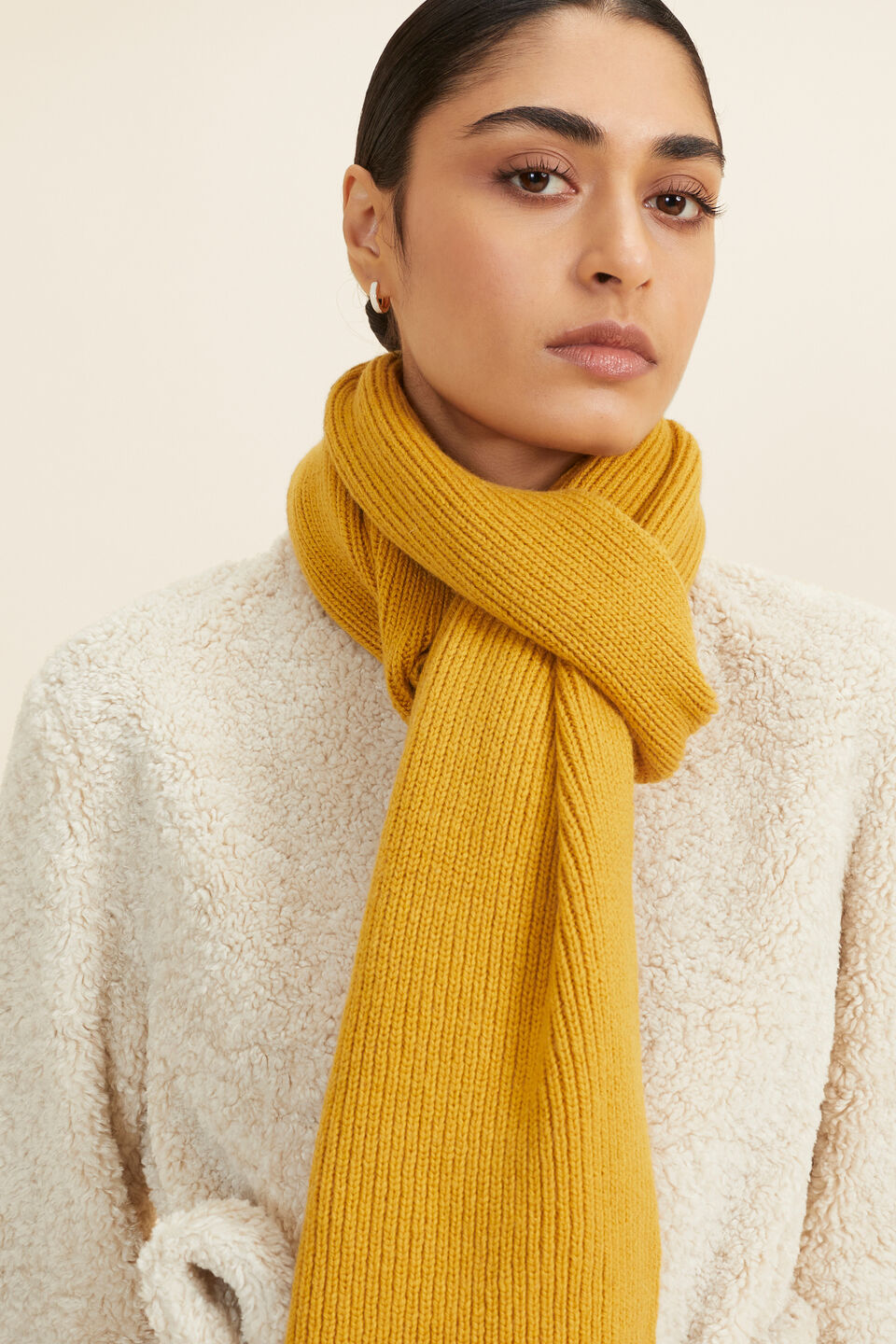 Rib Knit Scarf  Turmeric
