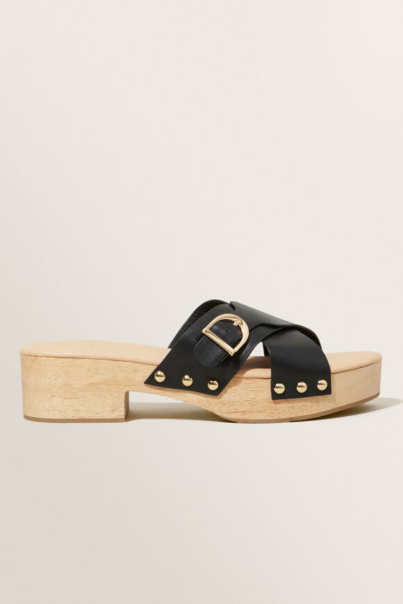 Athena Leather Clog  Black  hi-res