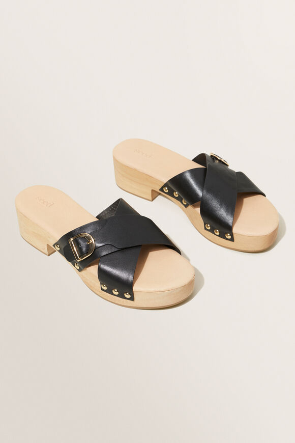 Athena Leather Clog  Black  hi-res