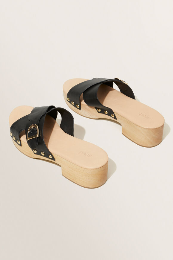 Athena Leather Clog  Black  hi-res