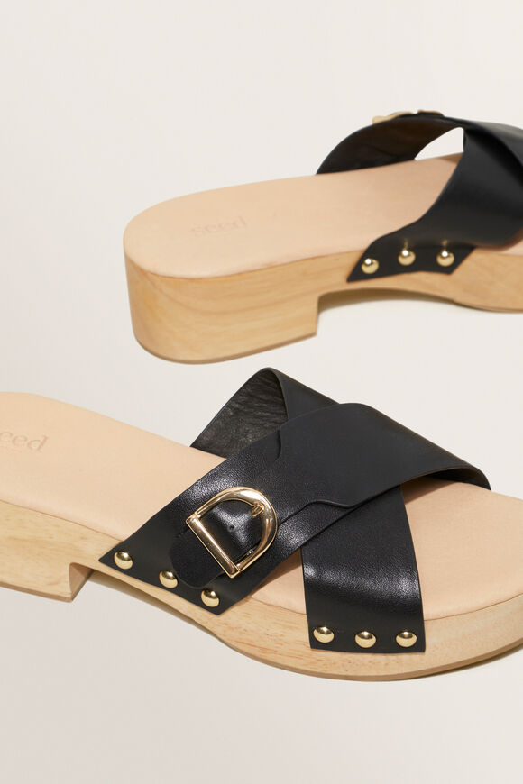 Athena Leather Clog  Black  hi-res