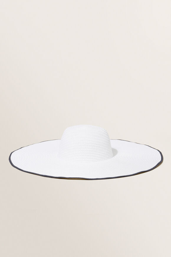 Contrast Edge Sun Hat  White Deep Navy  hi-res