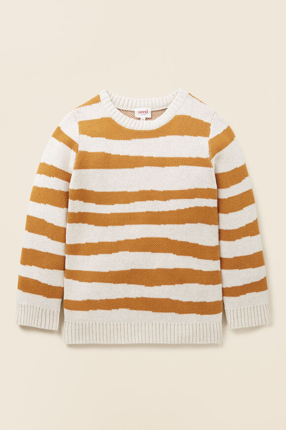Stripe Crew Knit  Frost Marle  hi-res