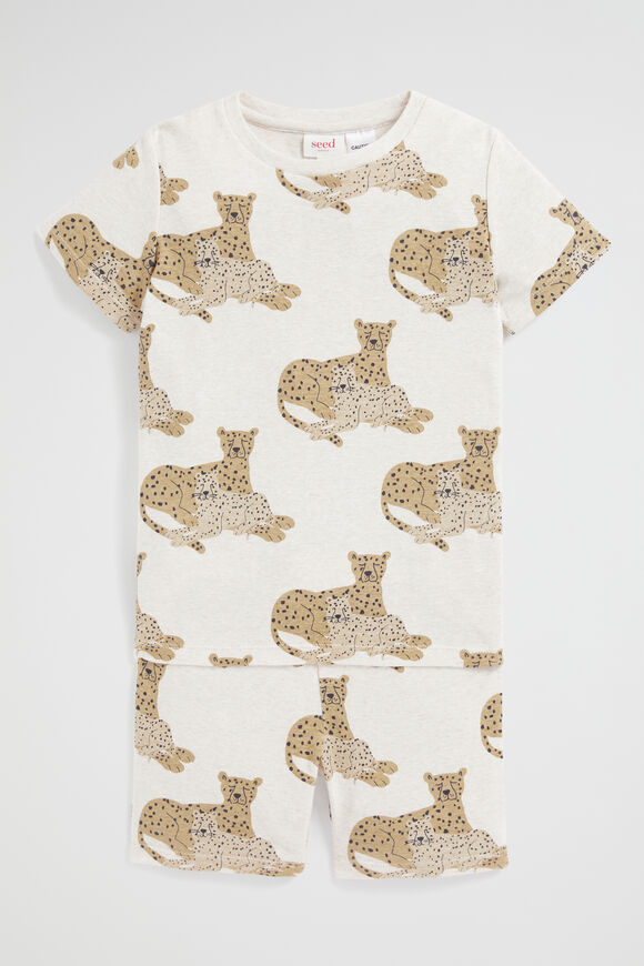 Leopard Pyjama  Oat Marle  hi-res