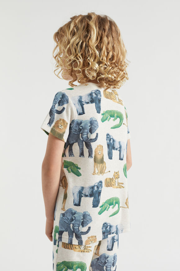Safari Animal Pyjama  Oat Marle  hi-res