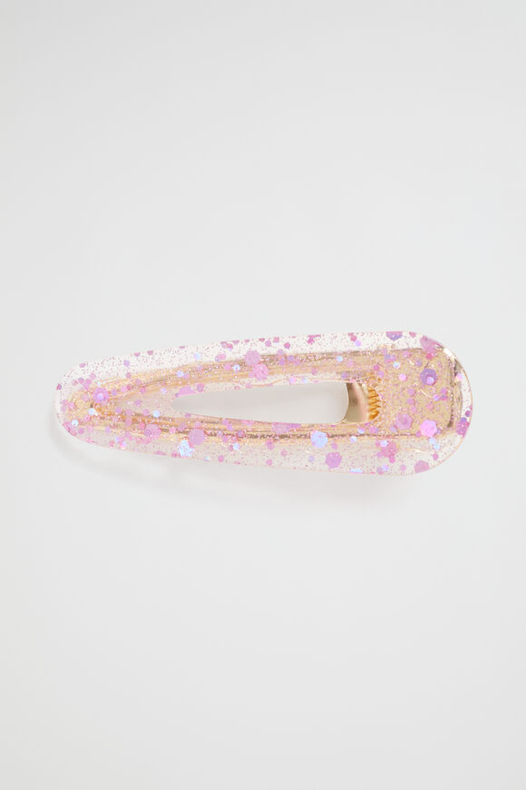 Large Acrylic Glitter Clip  Multi  hi-res