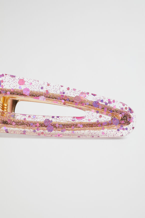 Large Acrylic Glitter Clip  Multi  hi-res