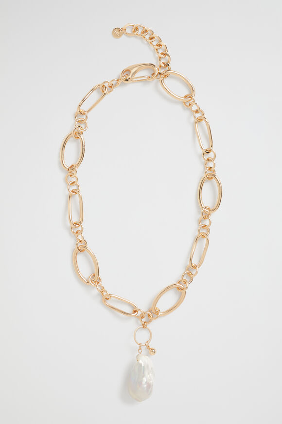Pearl Statement Necklace  Gold  hi-res
