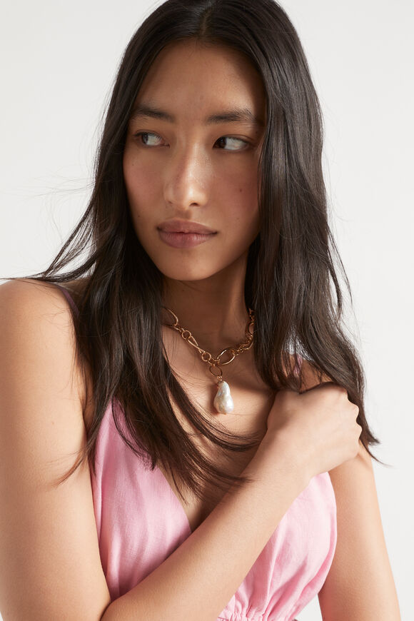 Pearl Statement Necklace  Gold  hi-res