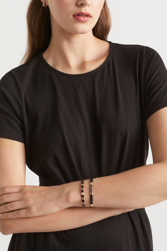 Beaded Bracelet Pack  Black Gold  hi-res