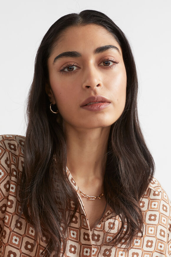 Ball Link Chain Necklace  Gold  hi-res