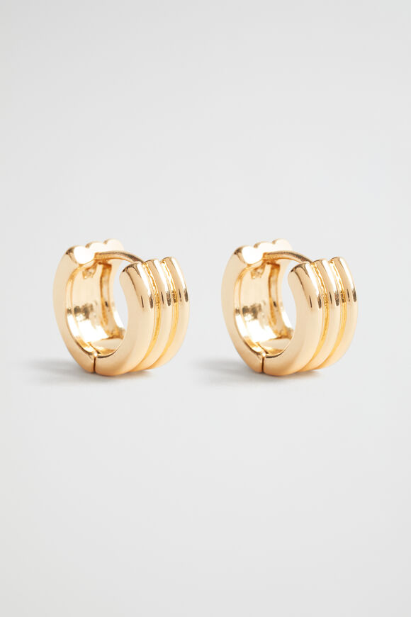 Ridged Hoop  Gold  hi-res