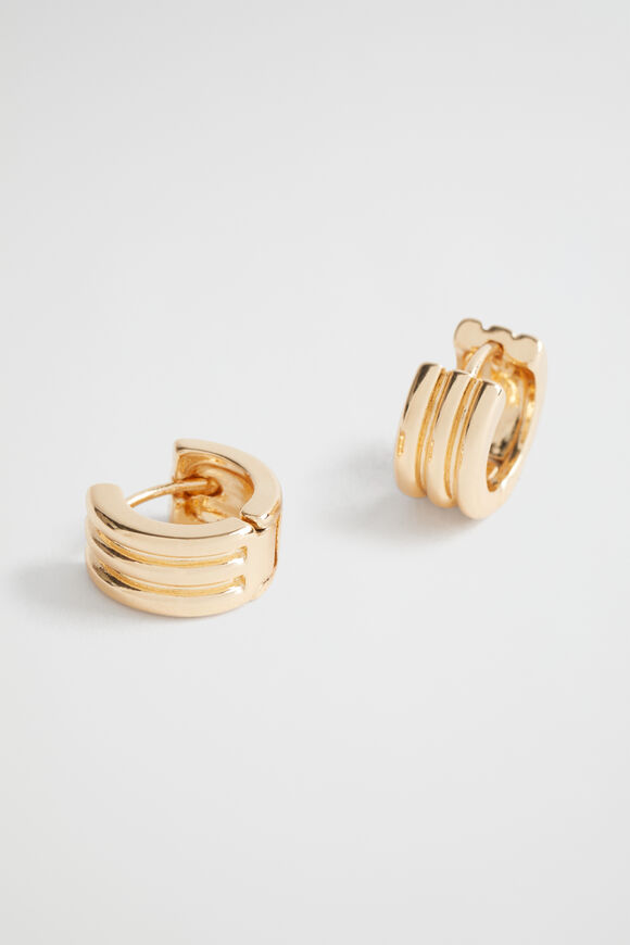 Ridged Hoop  Gold  hi-res