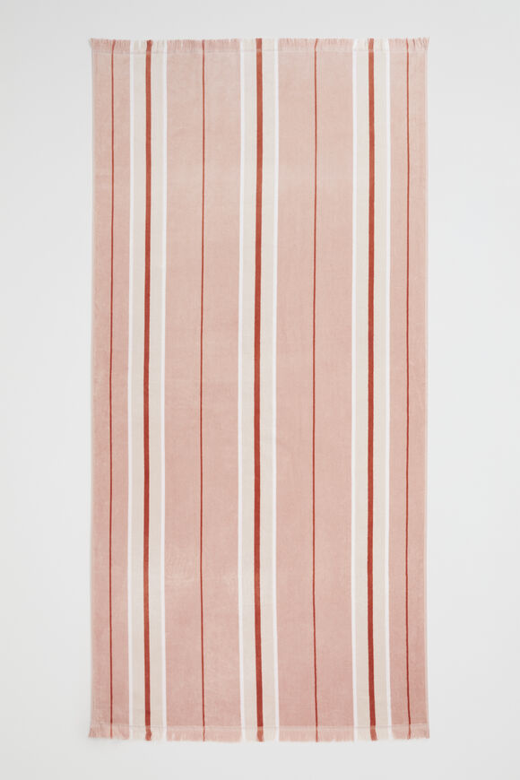 Blush Stripe Beach Towel  Blush  hi-res