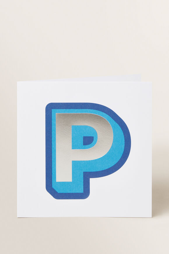 Large Blue Letter Card  P  hi-res
