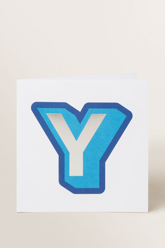 Large Blue Letter Card  Y  hi-res