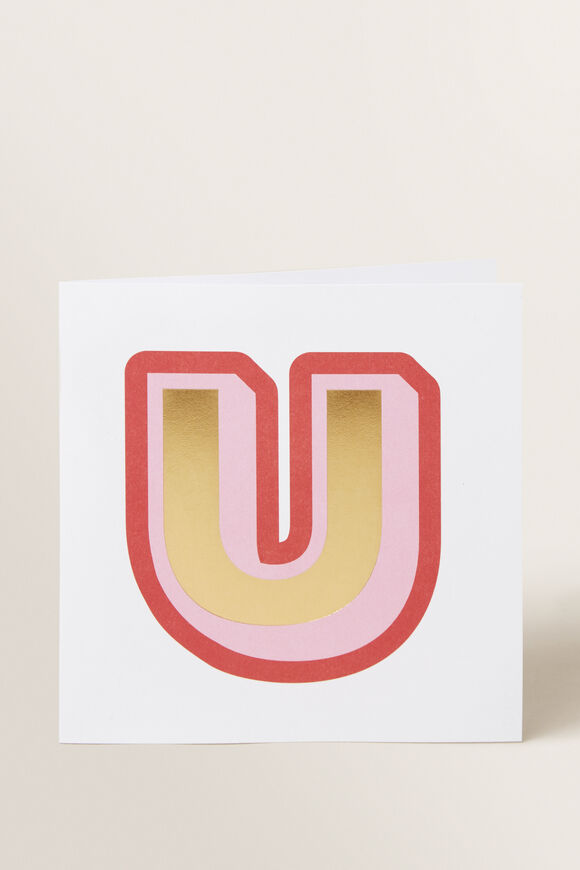 Large Red Letter Card  U  hi-res