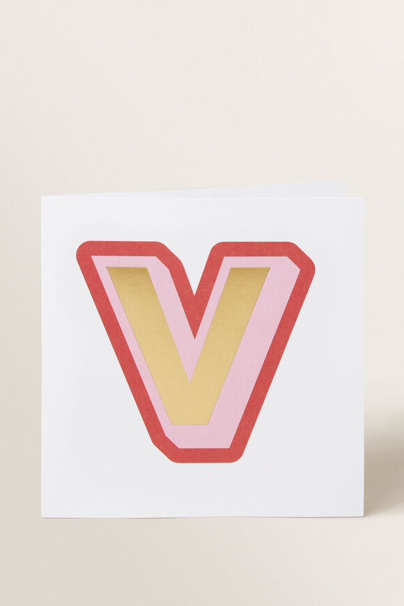 Large Red Letter Card  V  hi-res